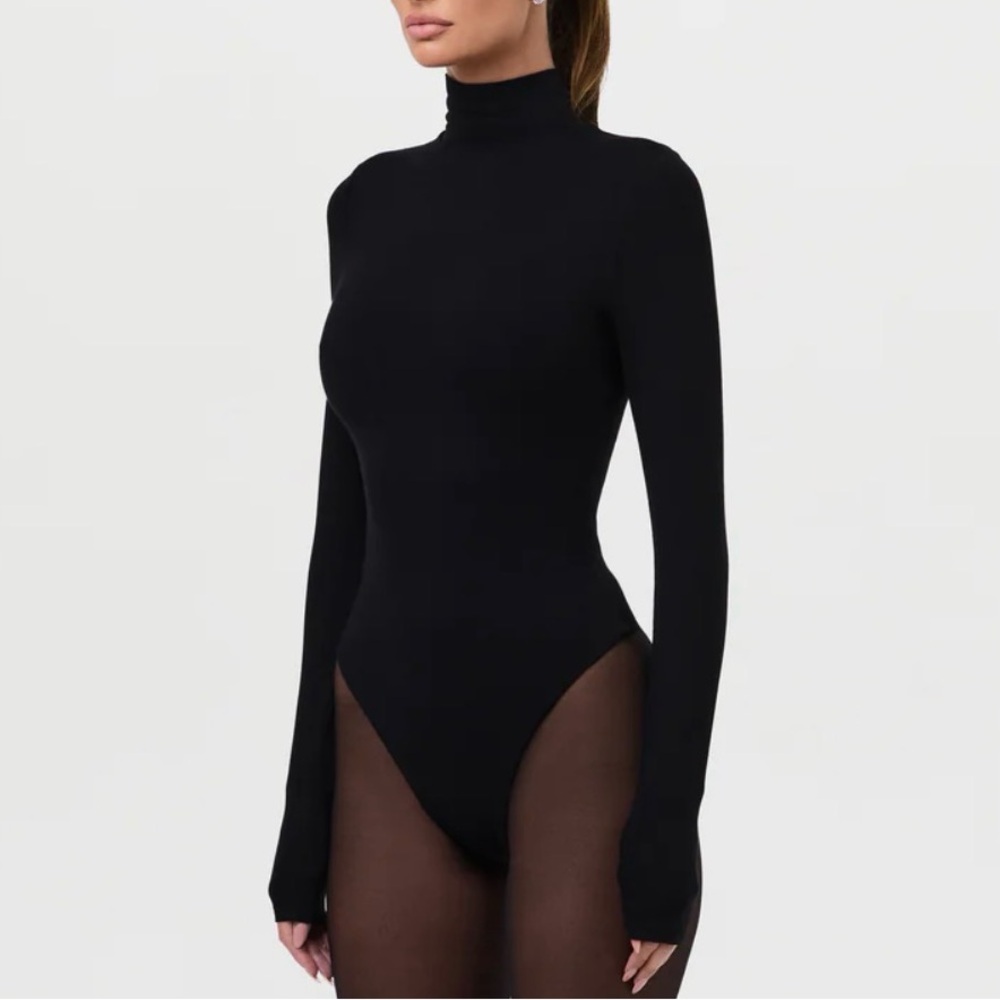 NAKED WARDROBE - BUTTER TURTLENECK CONTOUR BODYSUIT